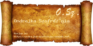 Ondrejka Szofrónia névjegykártya